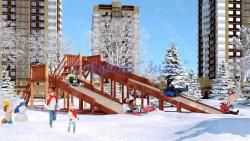 Зимняя деревянная игровая горка Савушка "Зима-7" в Москве купить в интернет магазине - 5 Китов