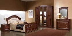 Комплект спальни Любава 4 (кровать 1,6, тумба прикроватная-2шт., комод с зеркалом, шкаф 4-х дверный), дуб