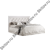 Кровать Амели 2-х спальная (1,8 м) с мягким элементом и подъемным механизмом, выбеленный дуб