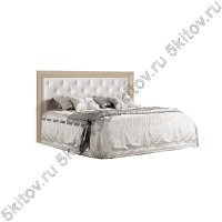 Кровать Амели 2-х спальная (1,8 м) с мягким элементом, штрих-лак в Москве купить в интернет магазине - 5 Китов