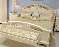 Кровать 1,8 Афина (Afina), белый с золотом