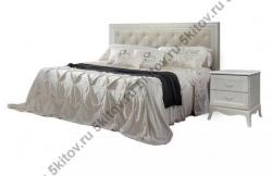 Кровать Амели 2-х спальная (1,4 м) с мягким элементом, выбеленный дуб в Москве купить в интернет магазине - 5 Китов