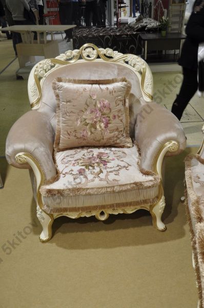Комплект мягкой мебели Венеция (диван+2 кресла), слоновая кость+золото в Москве купить в интернет магазине - 5 Китов