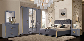 Спальный гарнитур Бодрум серый с 4-х дверным шкафом