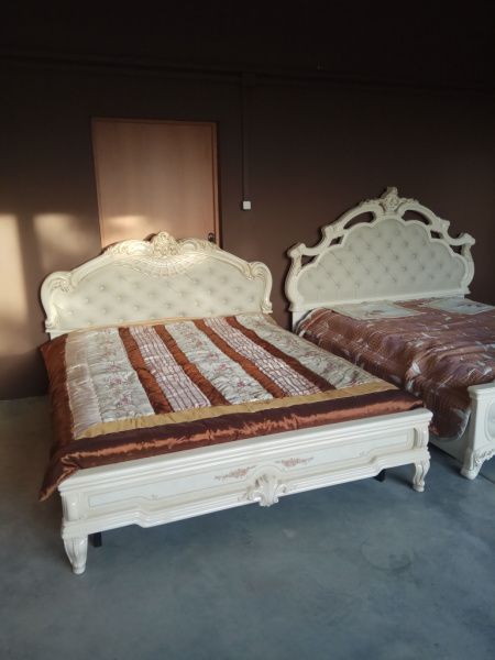 Комплект спальни Диана крем глянец (кровать 1,6, тумба прикроватная 2шт., комод с зеркалом, шкаф 4-х дверный) в Москве купить в интернет магазине - 5 Китов