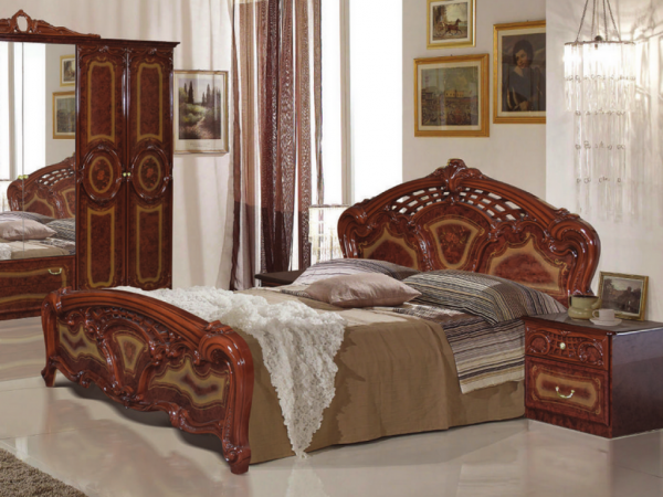 Спальня Роза,орех глянец в Москве купить в интернет магазине - 5 Китов
