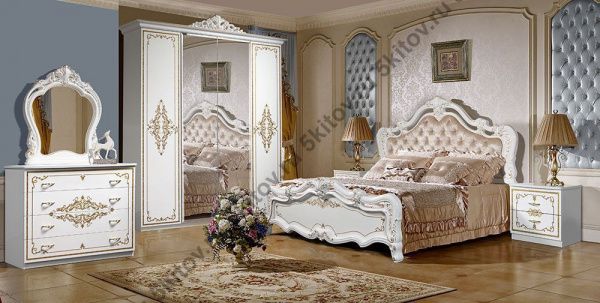 Комплект спальни Аризона (Кровать 1,8,тумба прикроватная 2шт., комод с навесным зеркалом,шкаф 4-х дверный) в Москве купить в интернет магазине - 5 Китов