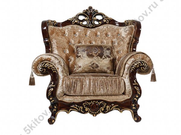 Комплект мягкой мебели Эсмеральда (диван 3-х местный раскладной, кресло 2шт.), орех в Москве купить в интернет магазине - 5 Китов