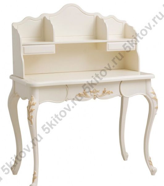 Письменный стол Shantal MK-5015-WG с надставкой, белый с золотом в Москве купить в интернет магазине - 5 Китов