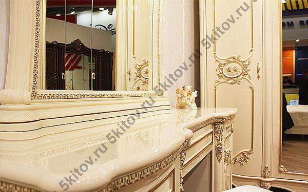 Туалетный стол Даниэлла АРД, крем (туалетный стол с зеркалом, пуф) в Москве купить в интернет магазине - 5 Китов