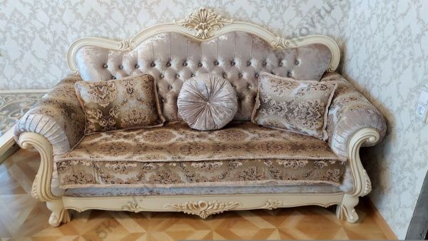 Комплект мягкой мебели Илона (диван 3-х местный раскладной, кресло 2шт.), крем в Москве купить в интернет магазине - 5 Китов