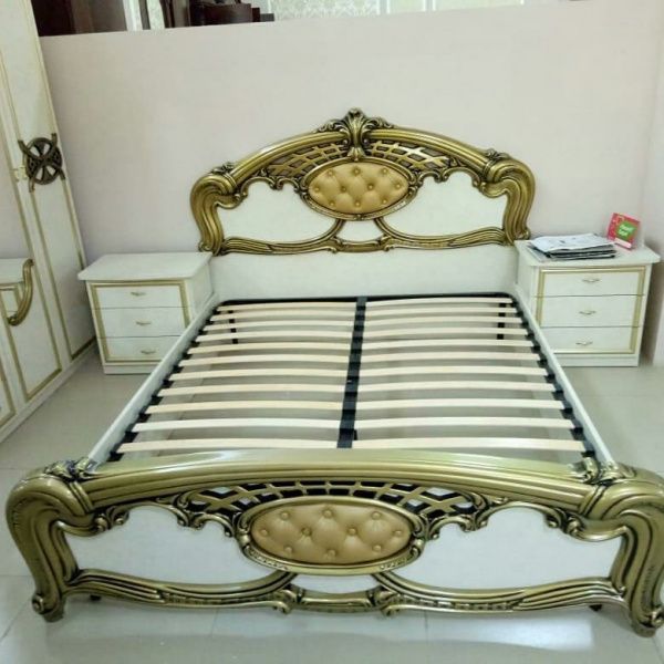 Кровать 1,4м Ольга беж золото в Москве купить в интернет магазине - 5 Китов
