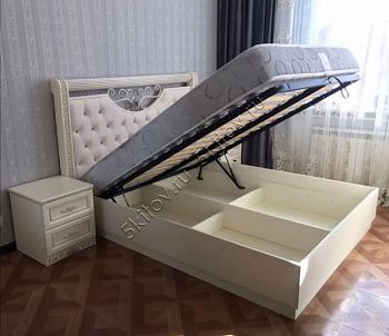 Кровать 1,6м с подъемным механизмом Берта Эко, жемчуг