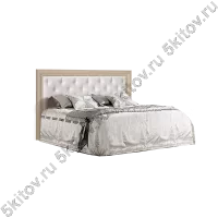 Кровать Амели 2-х спальная (1,6 м) с мягким элементом, штрих-лак в Москве купить в интернет магазине - 5 Китов