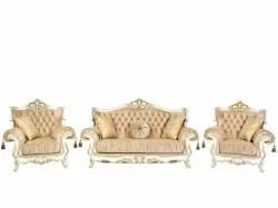 Комплект мягкой мебели Эсмеральда (диван 3-х местный раскладной, кресло 2шт.),белый