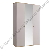 Шкаф 3-х дверный для платья и белья Rimini, слоновая кость/золото (с зеркалом)