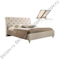Кровать Венеция 2-х спальная (1,6 м) Велюр с подъемным механизмом, дуб седан в Москве купить в интернет магазине - 5 Китов