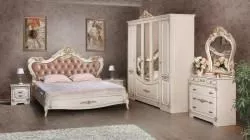 Комплект спальни Магдалина СК (Кровать 1,8, тумба прикров.-2шт., комод с зеркалом, шкаф 5-ти дверный), беж в Москве купить в интернет магазине - 5 Китов
