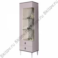 Витрина 1-створчатая для посуды Rimini, слоновая кость/серебро (левая) в Москве купить в интернет магазине - 5 Китов