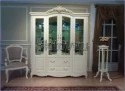 Витрина 4-х дверная 8801 Фиоре Бьянко, цвет-ivory