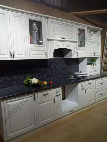 Кухня Прага серебро 3.2 СК, белая в Москве купить в интернет магазине - 5 Китов