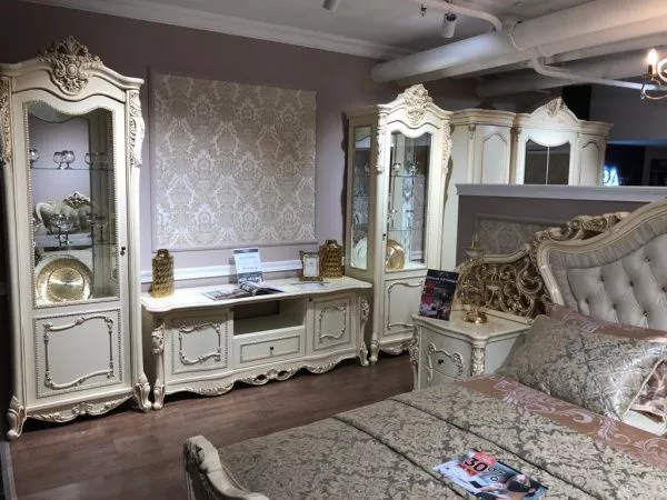Комплект гостиной Джоконда, крем глянец Эра (2 витрины, тумба ТВ) в Москве купить в интернет магазине - 5 Китов