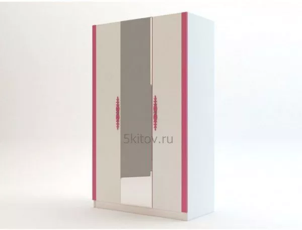 Комплект для детской Стефания (кровать 0,9 ,прикроватный столик, комп. стол, шкаф 3-х дверный, туалетн.стол с зеркалом,книжный шкаф) в Москве купить в интернет магазине - 5 Китов