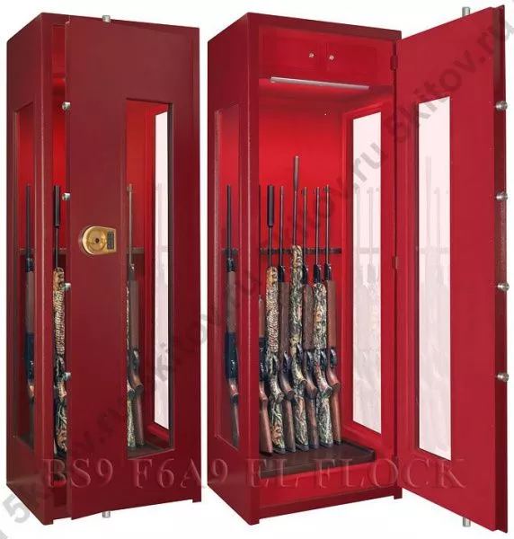 Оружейный сейф с бронестёклами и подсветкой GunSafe BS9 F6A9 El Flock в Москве купить в интернет магазине - 5 Китов