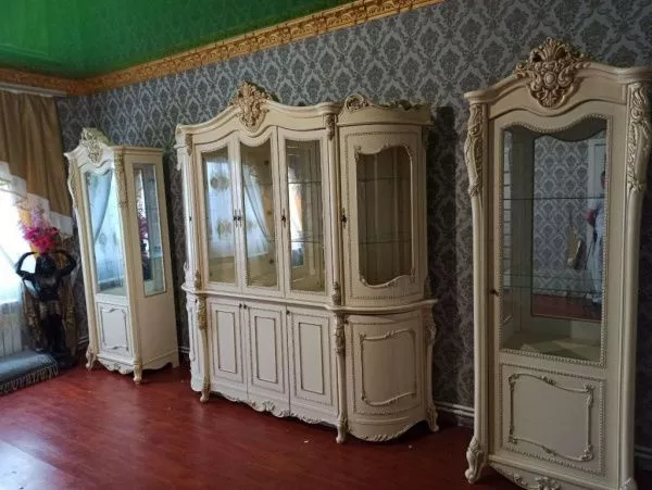 Сервант 5-ти дверный Джоконда, крем глянец Эра в Москве купить в интернет магазине - 5 Китов