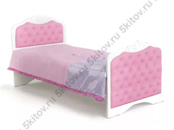 Кровать №3, 90*160 Princess,мягкое изголовье, изножье и стразы в Москве купить в интернет магазине - 5 Китов