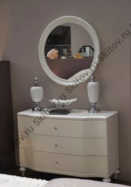 Комод широкий Римини (Rimini), лак Pearl White в Москве купить в интернет магазине - 5 Китов