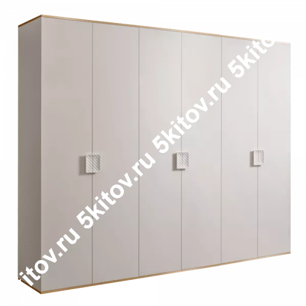 Шкаф 6-ти дверный для платья и белья Diora, слоновая кость/золото (без зеркала) в Москве купить в интернет магазине - 5 Китов
