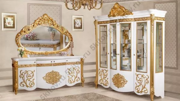 Сервант четырехдверный Маркиза СК, белый в Москве купить в интернет магазине - 5 Китов