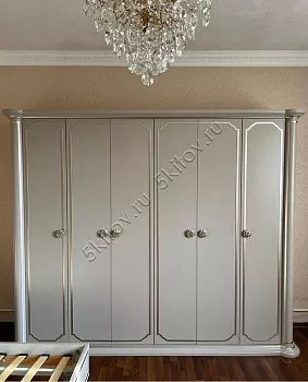 Шкаф 6-ти дверный Мария АРД, платина серая