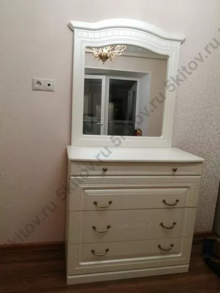 Комплект спальни Венера (кровать 1,6, тумба прикр.-2 шт., комод, зеркало, шкаф 4-х дв.), беж в Москве купить в интернет магазине - 5 Китов
