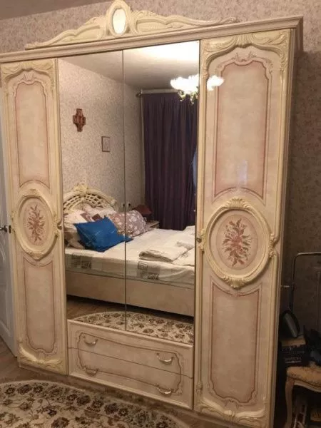 Шкаф четырехдверный Роза, беж глянец в Москве купить в интернет магазине - 5 Китов