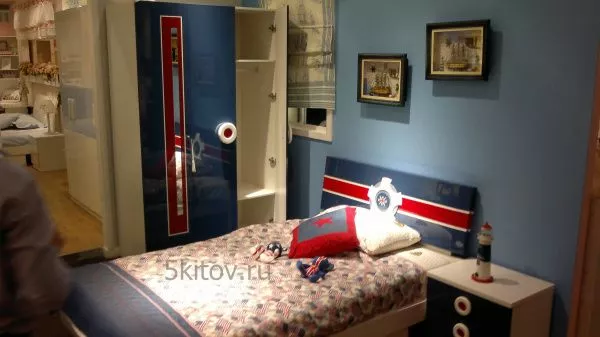 Комплект для детской Ливио (кровать 0,9 ,прикроватный столик, угловой комп. стол, шкаф 3-х дверный) в Москве купить в интернет магазине - 5 Китов