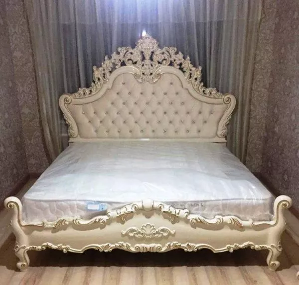 Комплект спальни Венеция Стайл (Style) АРД, крем (кровать 1,8, тумба прикроватная 2шт., туалетный столик с зерк, пуф, шкаф 6дв.) в Москве купить в интернет магазине - 5 Китов