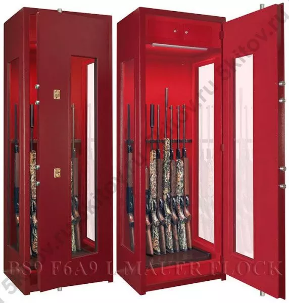Оружейный сейф с бронестёклами и подсветкой GunSafe BS9 F6A9 L Mauer Flock в Москве купить в интернет магазине - 5 Китов