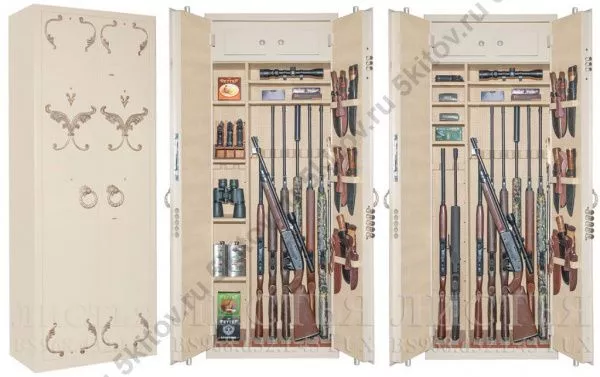 Сейф с кованой инкрустацией «Листья» GunSafe BS968.d32.L43 LUX в Москве купить в интернет магазине - 5 Китов