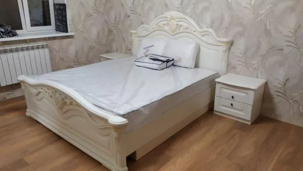 Комплект спальни Соната 6 (кровать 1,8, тумба прикроватная-2шт., комод с зеркалом, шкаф 6-ти дверный), крем в Москве купить в интернет магазине - 5 Китов