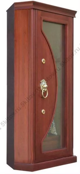 Угловой сейф для оружия в дереве с бронестёклами GunSafe AMW8-corner в Москве купить в интернет магазине - 5 Китов