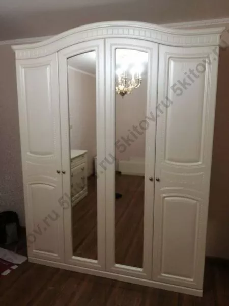 Комплект спальни Венера (кровать 1,6, тумба прикр.-2 шт., комод, зеркало, шкаф 4-х дв.), беж в Москве купить в интернет магазине - 5 Китов