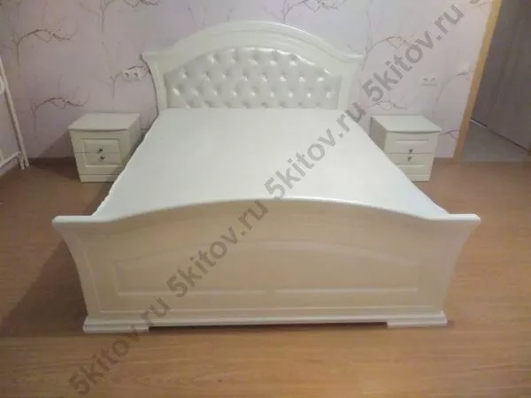 Кровать с мягким изголовьем 160*200 Венера, беж в Москве купить в интернет магазине - 5 Китов