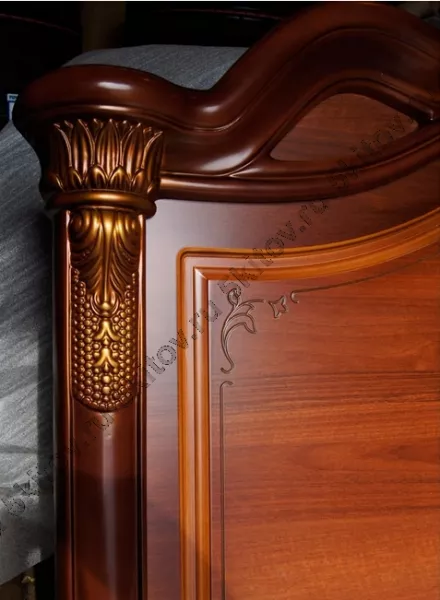 Комплект спальни Джулия 4K (кровать 1,8, тумба прикроватная-2шт., комод с зеркалом, шкаф 4-х дверный), орех в Москве купить в интернет магазине - 5 Китов
