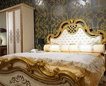 Кровать 1,8м Анита, беж глянец
