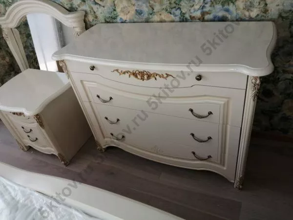 Спальня Джоконда 2Д1, беж глянцевый лак в Москве купить в интернет магазине - 5 Китов