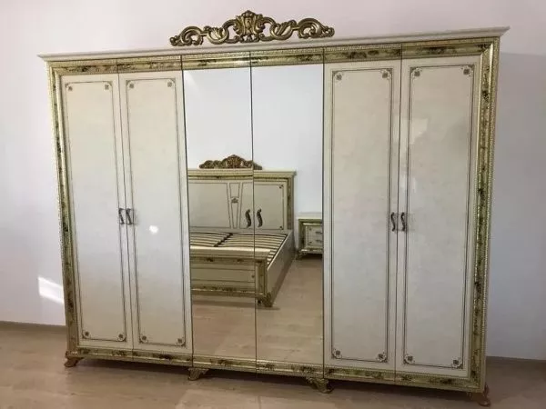 Комплект спальни Катя (кровать, тумба прикроватная 2шт, комод с зеркалом, шкаф 6 дверей) в Москве купить в интернет магазине - 5 Китов
