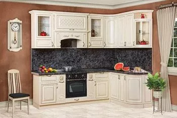 Кухня угловая Прага 1,6м СК, беж в Москве купить в интернет магазине - 5 Китов