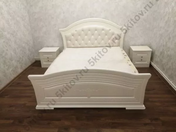 Кровать с мягким изголовьем 160*200 Венера, беж в Москве купить в интернет магазине - 5 Китов